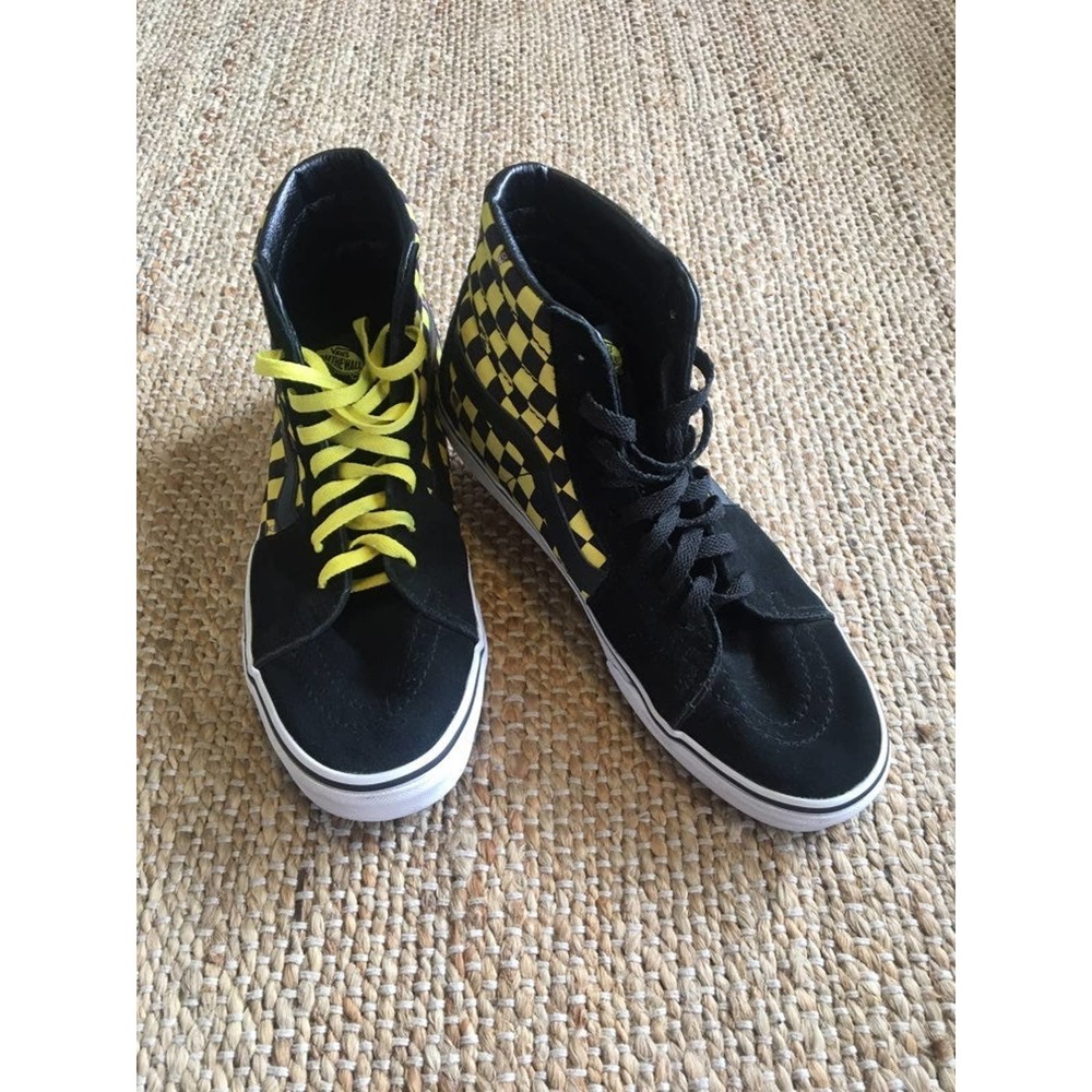 VANS Sk8 Hi Black/yellow checkerboard collab s11